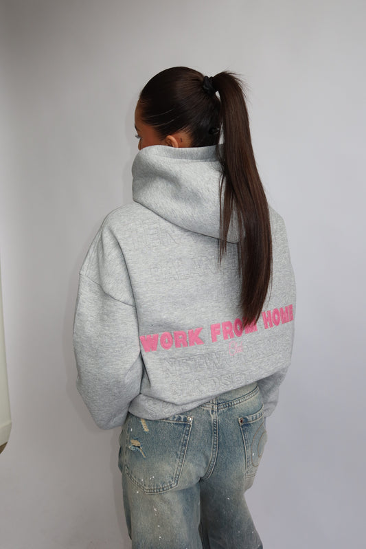 Priority hoodie; Work from Home club essential hoodie AW25 - Lichtgrijs (Melange Gray)
