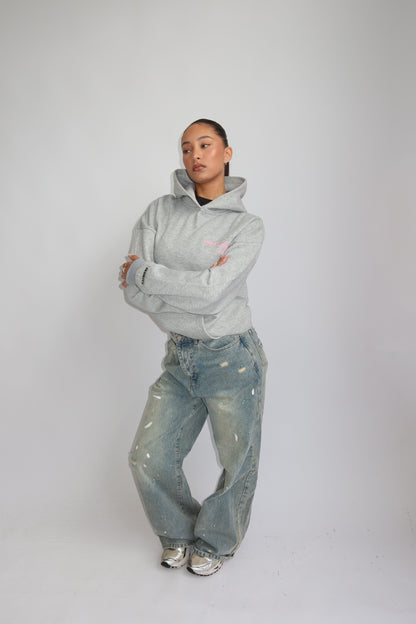 Priority hoodie; Work from Home club essential hoodie AW25 - Lichtgrijs (Melange Gray)