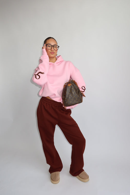 Priority Ann-Fleur Tracksuit; Bow tracksuit - Roze / Bruin (Pink/ Brown)