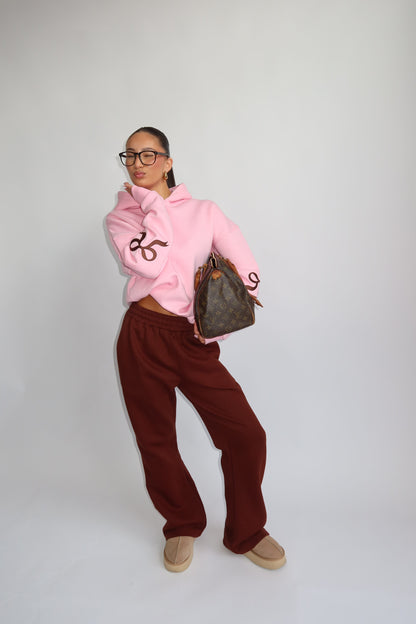 Priority Ann-Fleur Tracksuit; Bow tracksuit - Roze / Bruin (Pink/ Brown)
