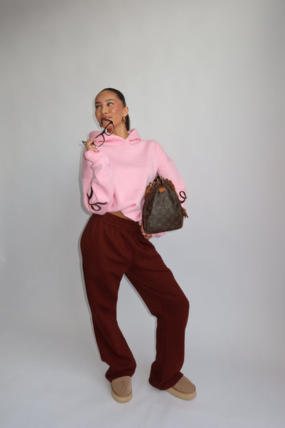 Priority Ann-Fleur Tracksuit; Bow tracksuit - Roze / Bruin (Pink/ Brown)