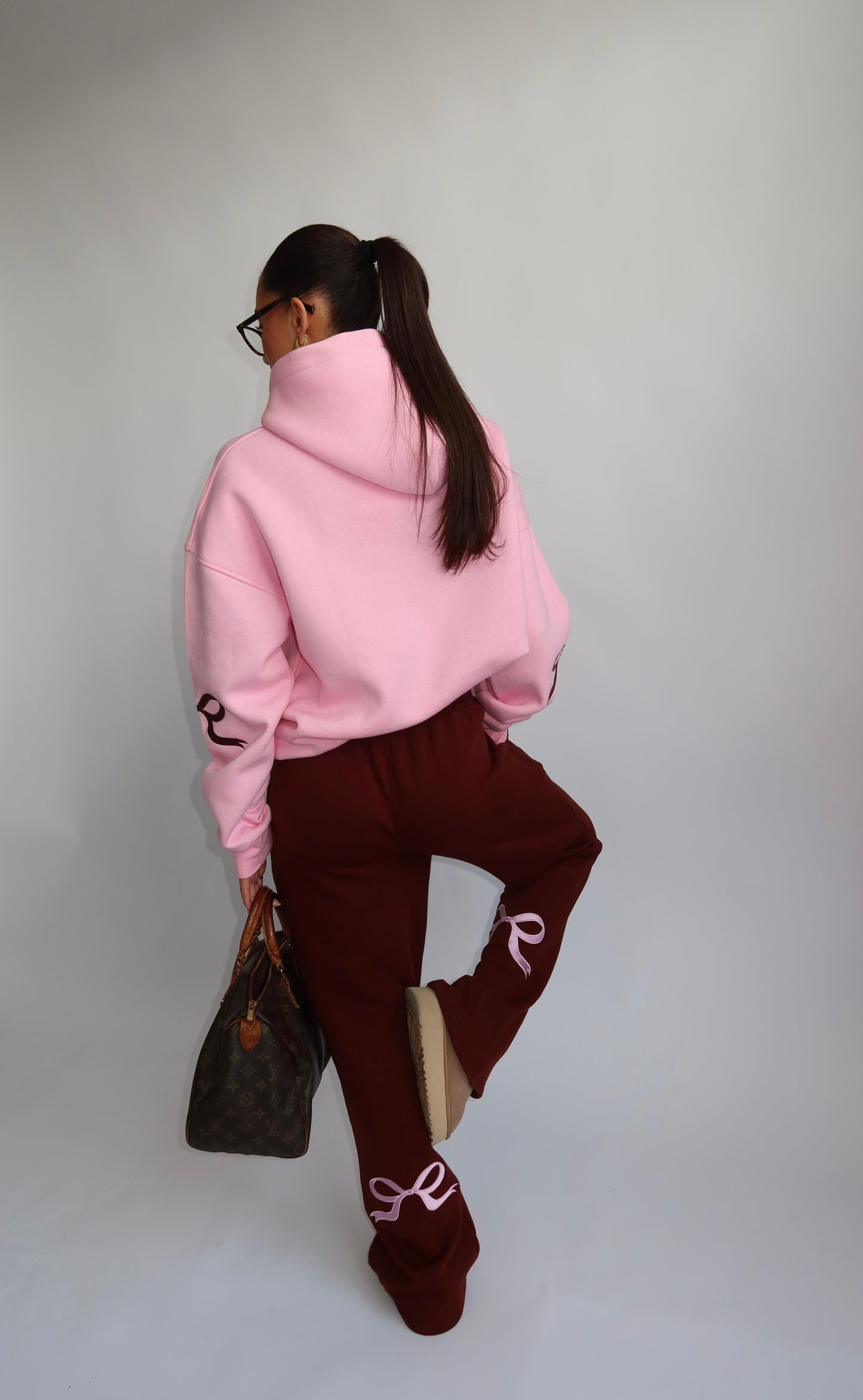 Priority Ann-Fleur Tracksuit; Bow tracksuit - Roze / Bruin (Pink/ Brown)