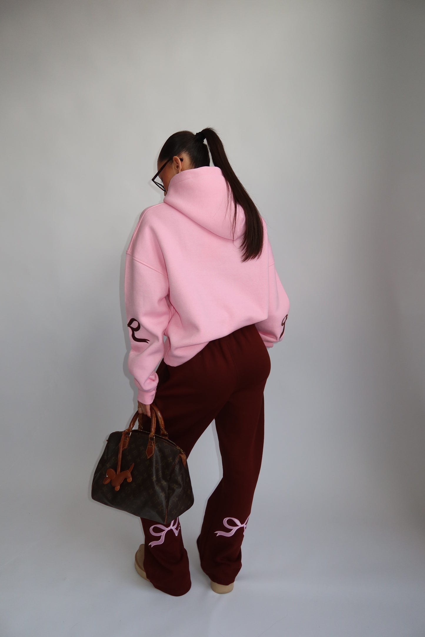 Priority Ann-Fleur Tracksuit; Bow tracksuit - Roze / Bruin (Pink/ Brown)