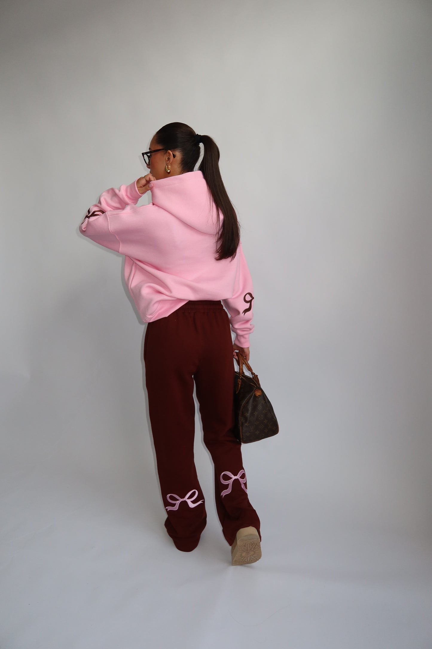 Priority Ann-Fleur Tracksuit; Bow tracksuit - Roze / Bruin (Pink/ Brown)