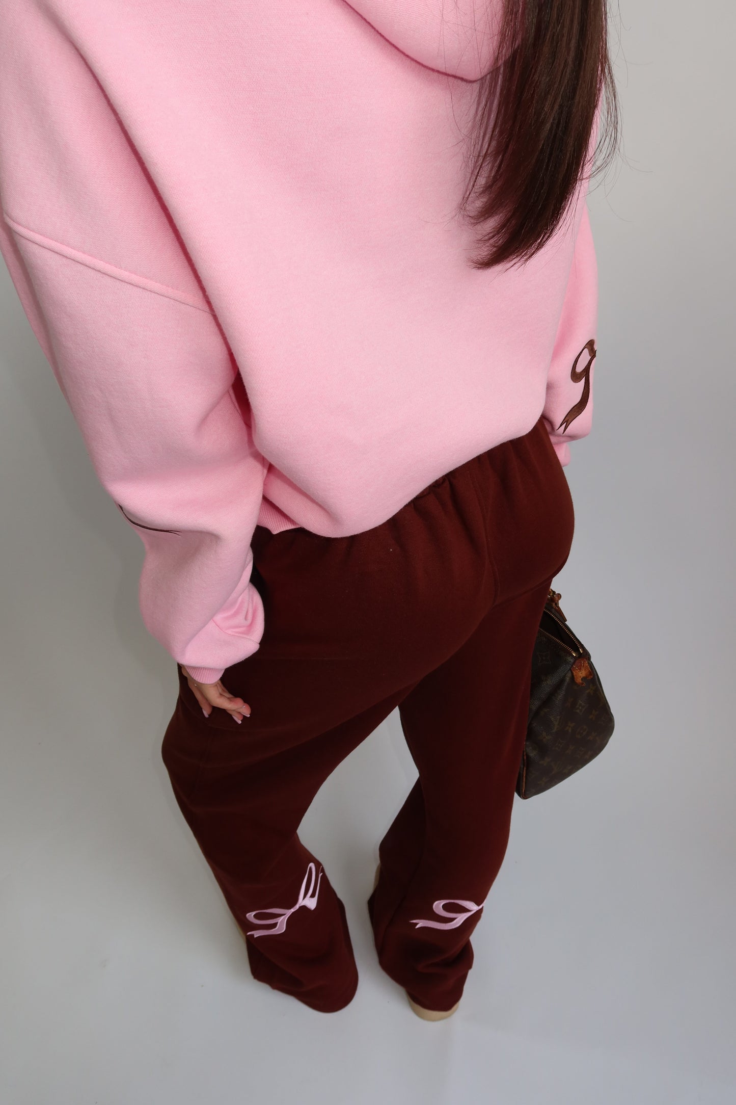Priority Ann-Fleur Tracksuit; Bow tracksuit - Roze / Bruin (Pink/ Brown)