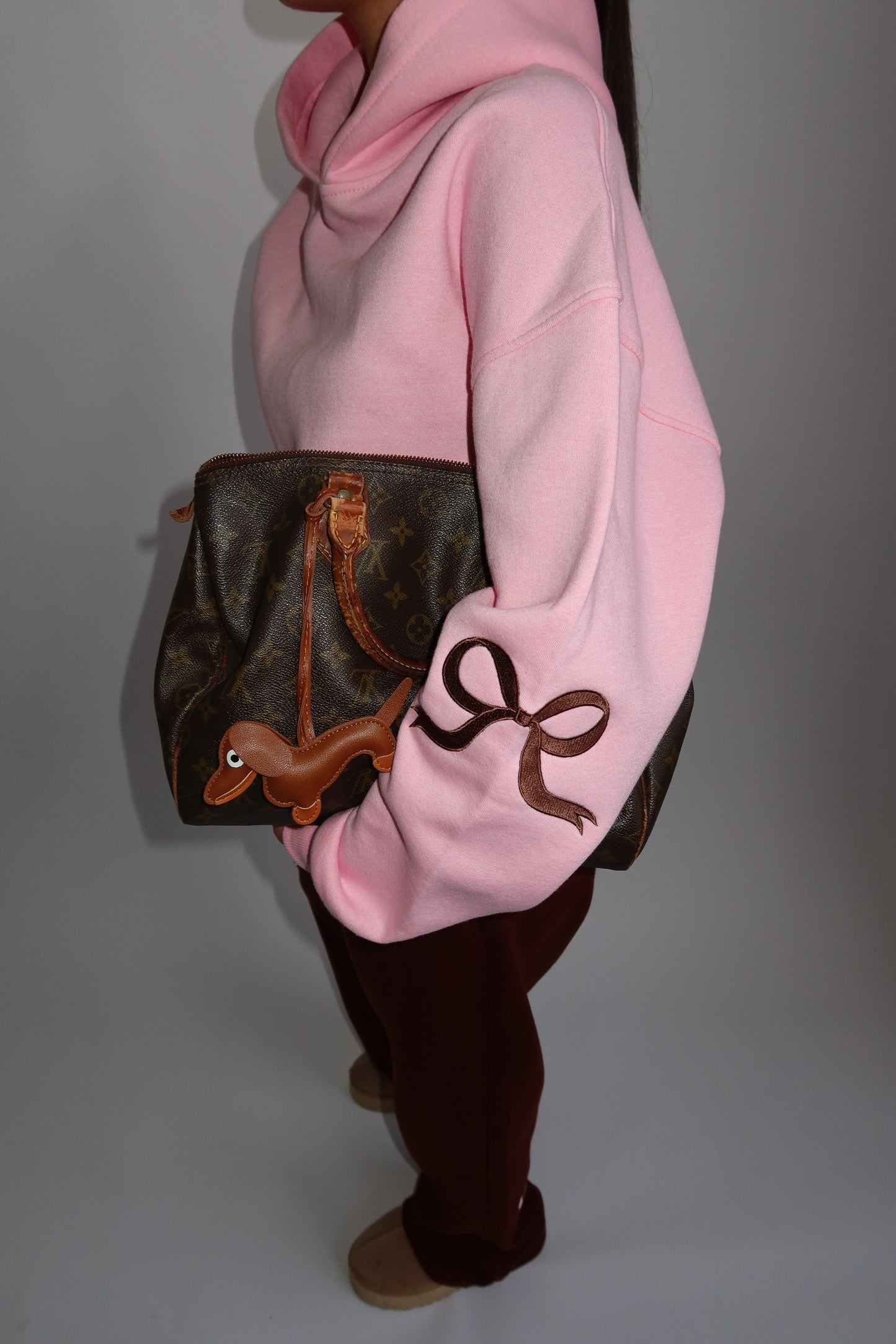 Priority Ann-Fleur Tracksuit; Bow tracksuit - Roze / Bruin (Pink/ Brown)