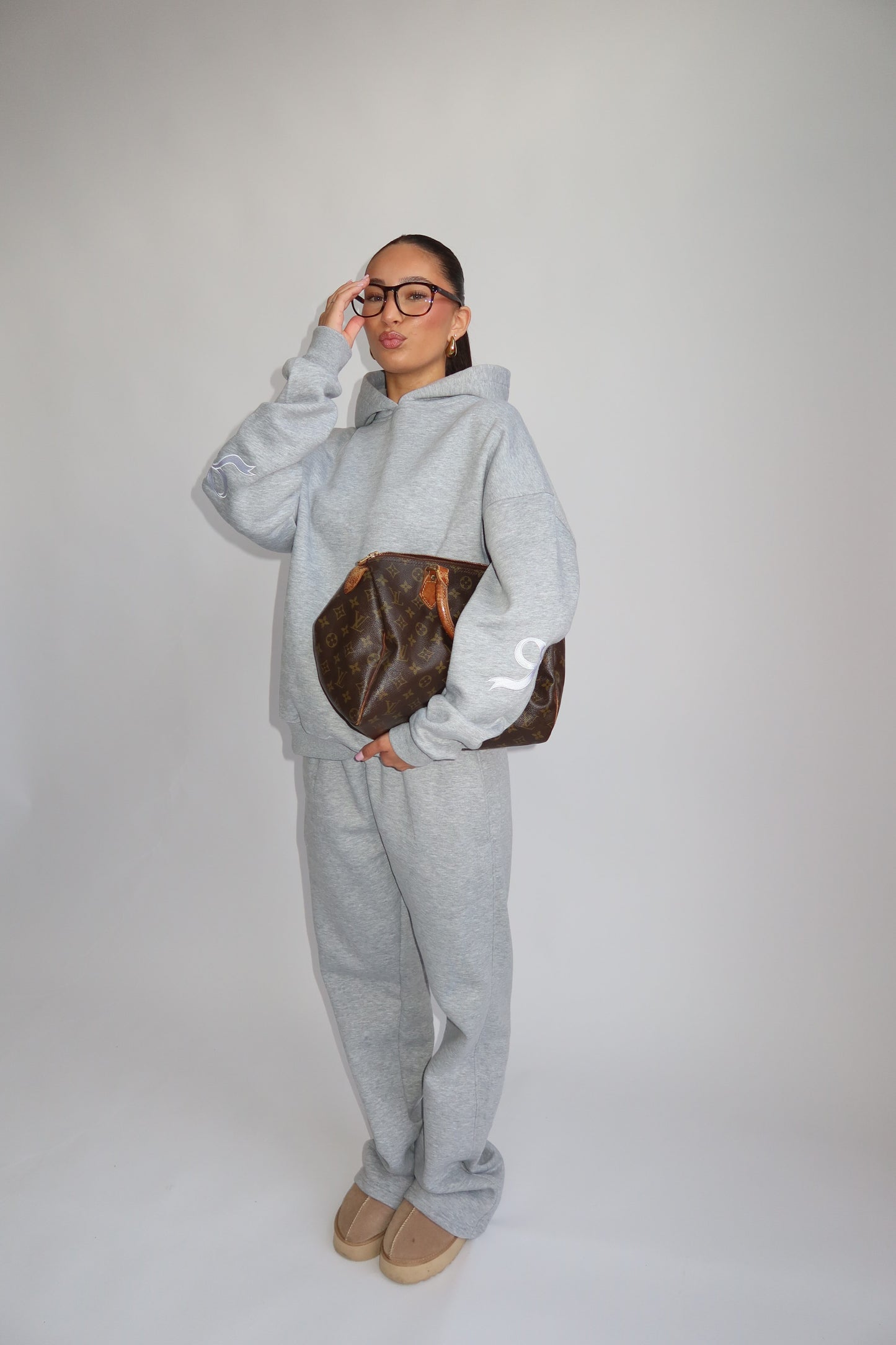 Priority Ann-Fleur Tracksuit; Bow tracksuit - Lichtgrijs (Marl Gray)