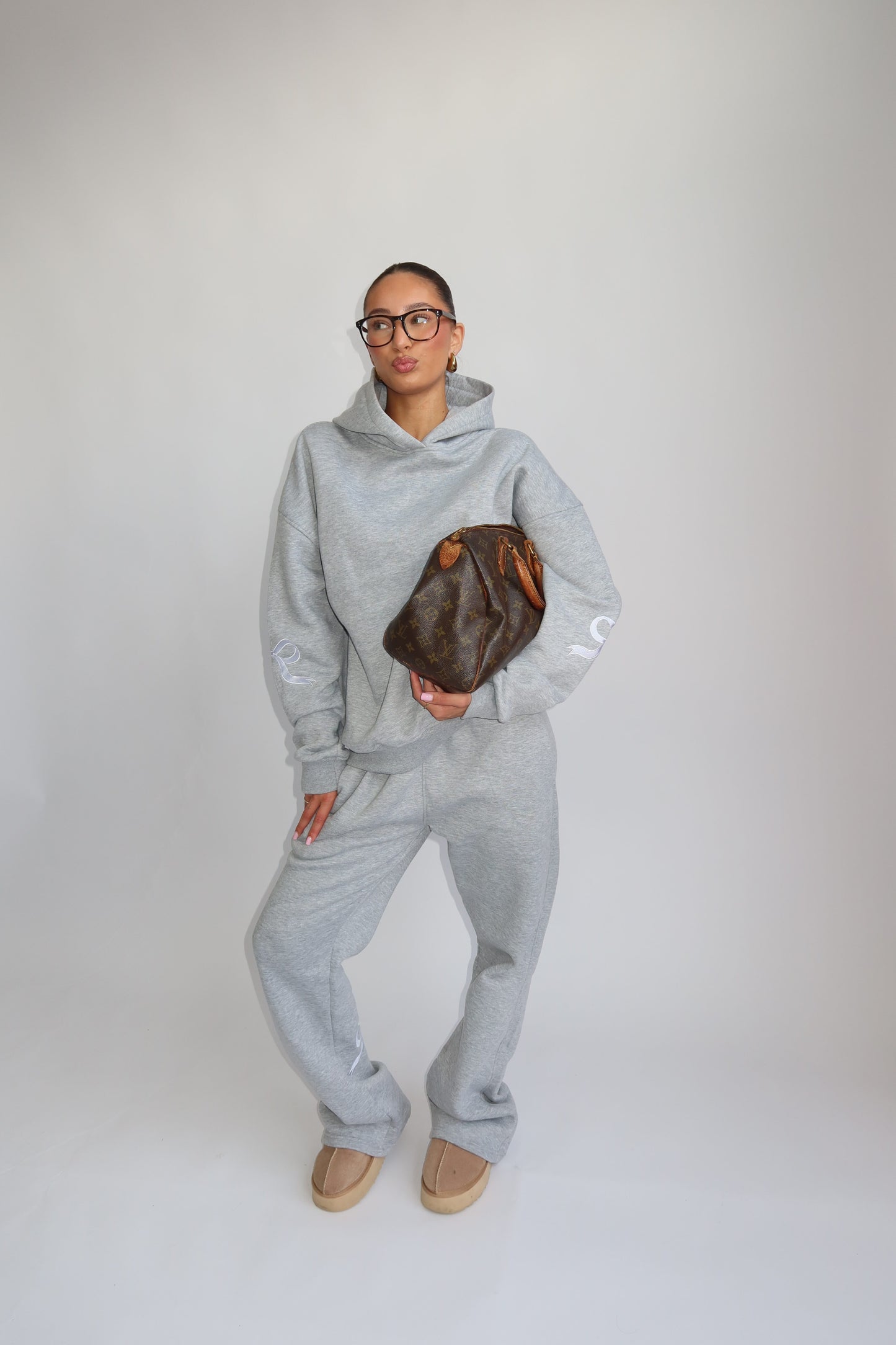 Priority Ann-Fleur Tracksuit; Bow tracksuit - Lichtgrijs (Marl Gray)