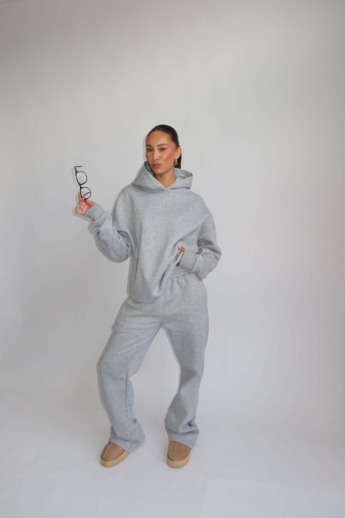 Priority Ann-Fleur Tracksuit; Bow tracksuit - Lichtgrijs (Marl Gray)