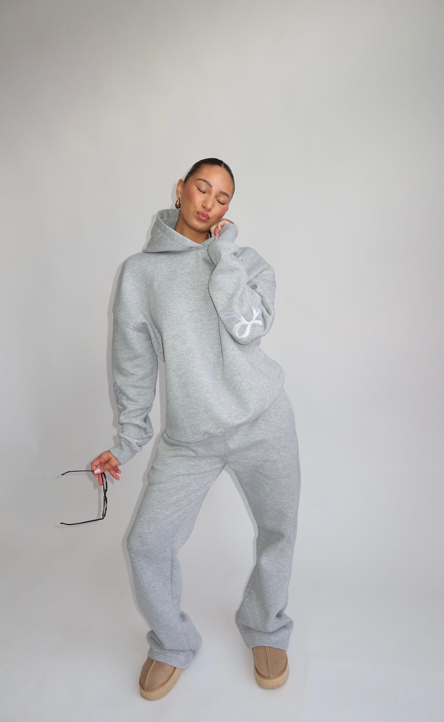 Priority Ann-Fleur Tracksuit; Bow tracksuit - Lichtgrijs (Marl Gray)