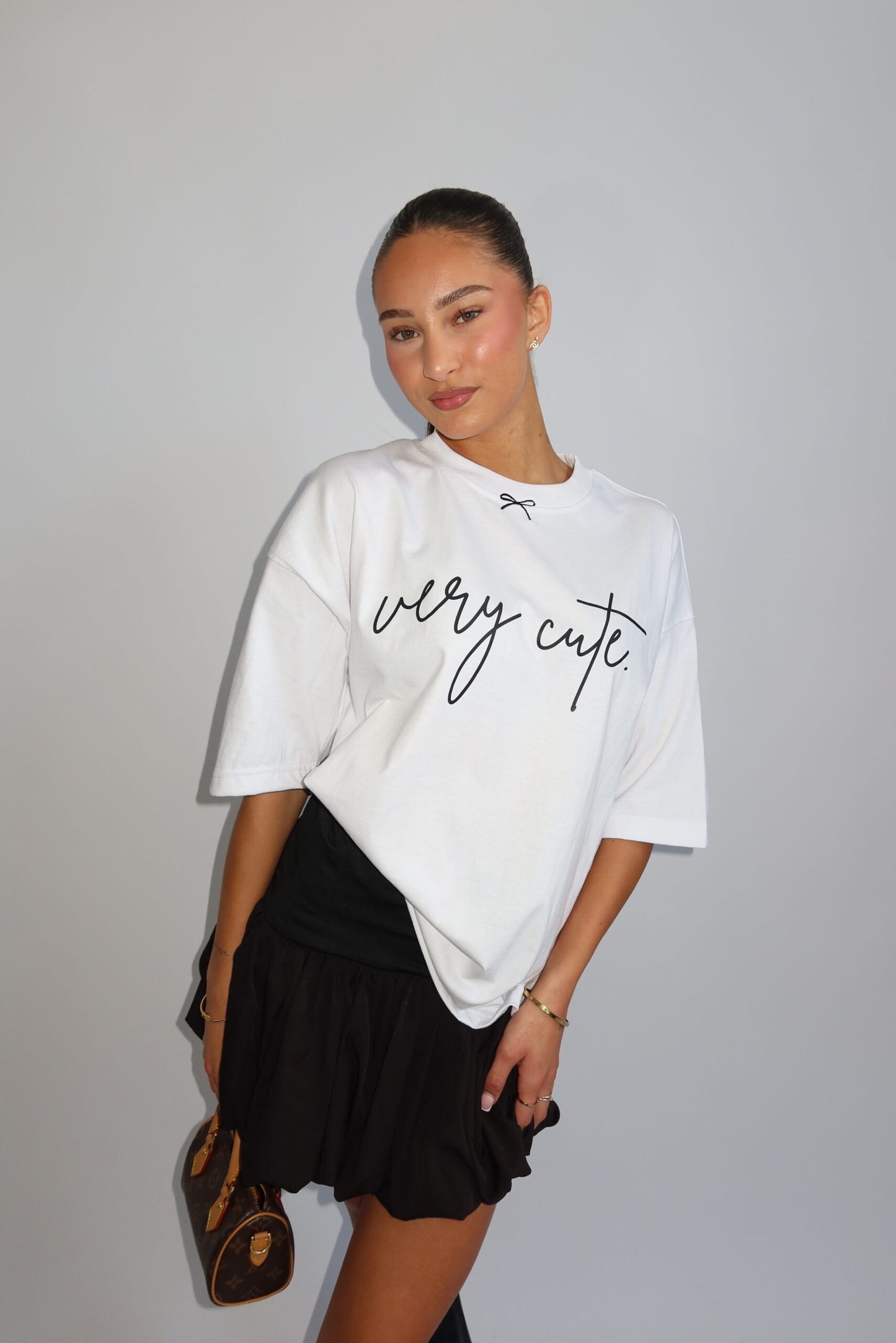 Priority: t-shirt dames; 'The very cute' oversized Tee - White/ Wit | Tee Time collectie