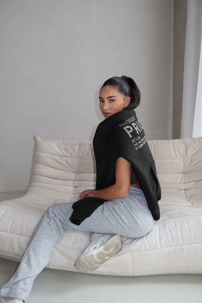 Priority hoodie: Priority strass hoodie - Zwart - Priority Rhinestone hoodie