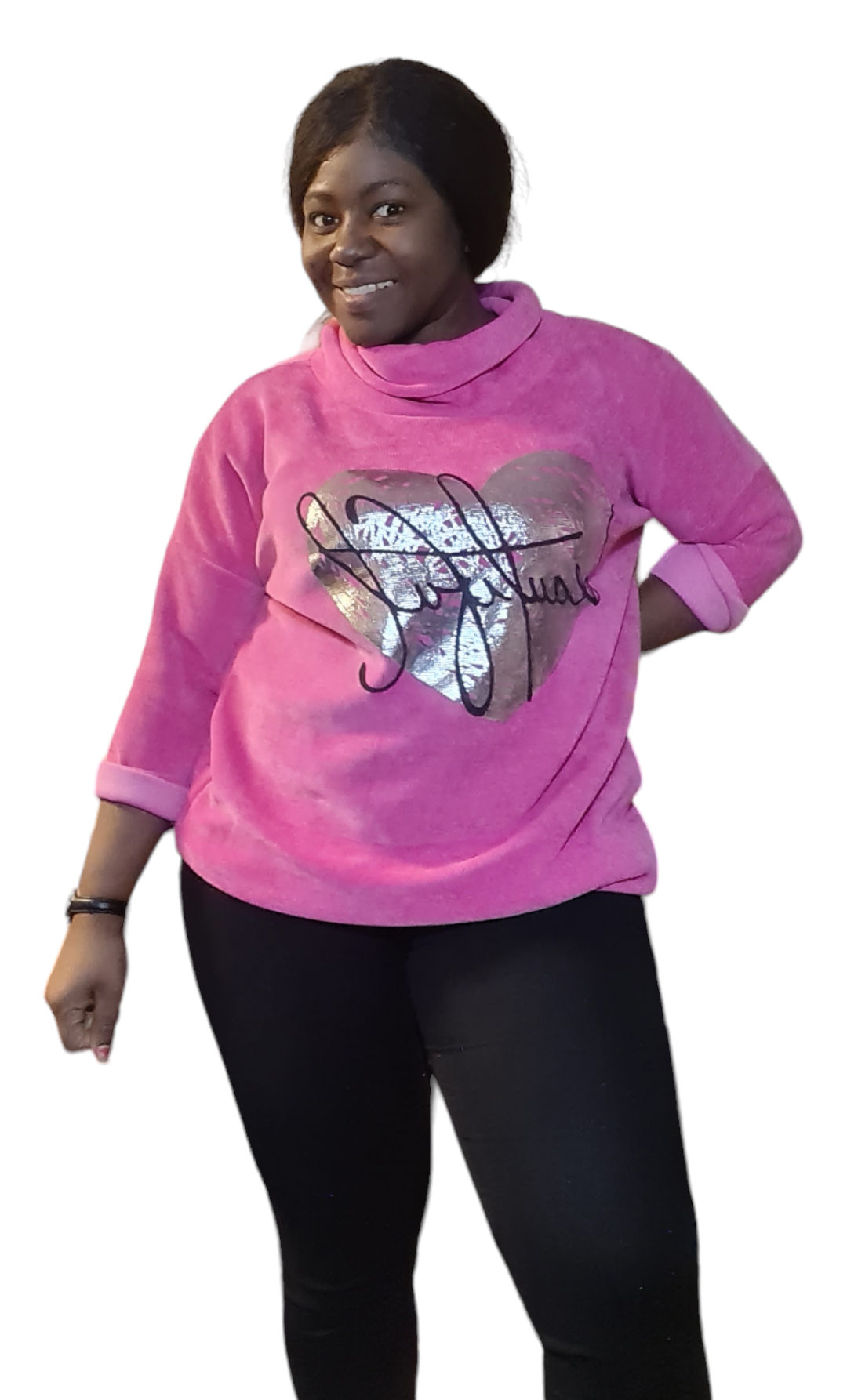 Fuchsia Roze Tuniek Beautiful met col