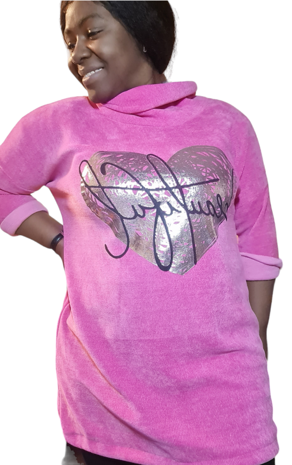 Fuchsia Roze Tuniek Beautiful met col