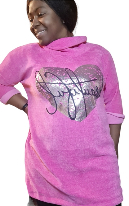 Fuchsia Roze Tuniek Beautiful met col