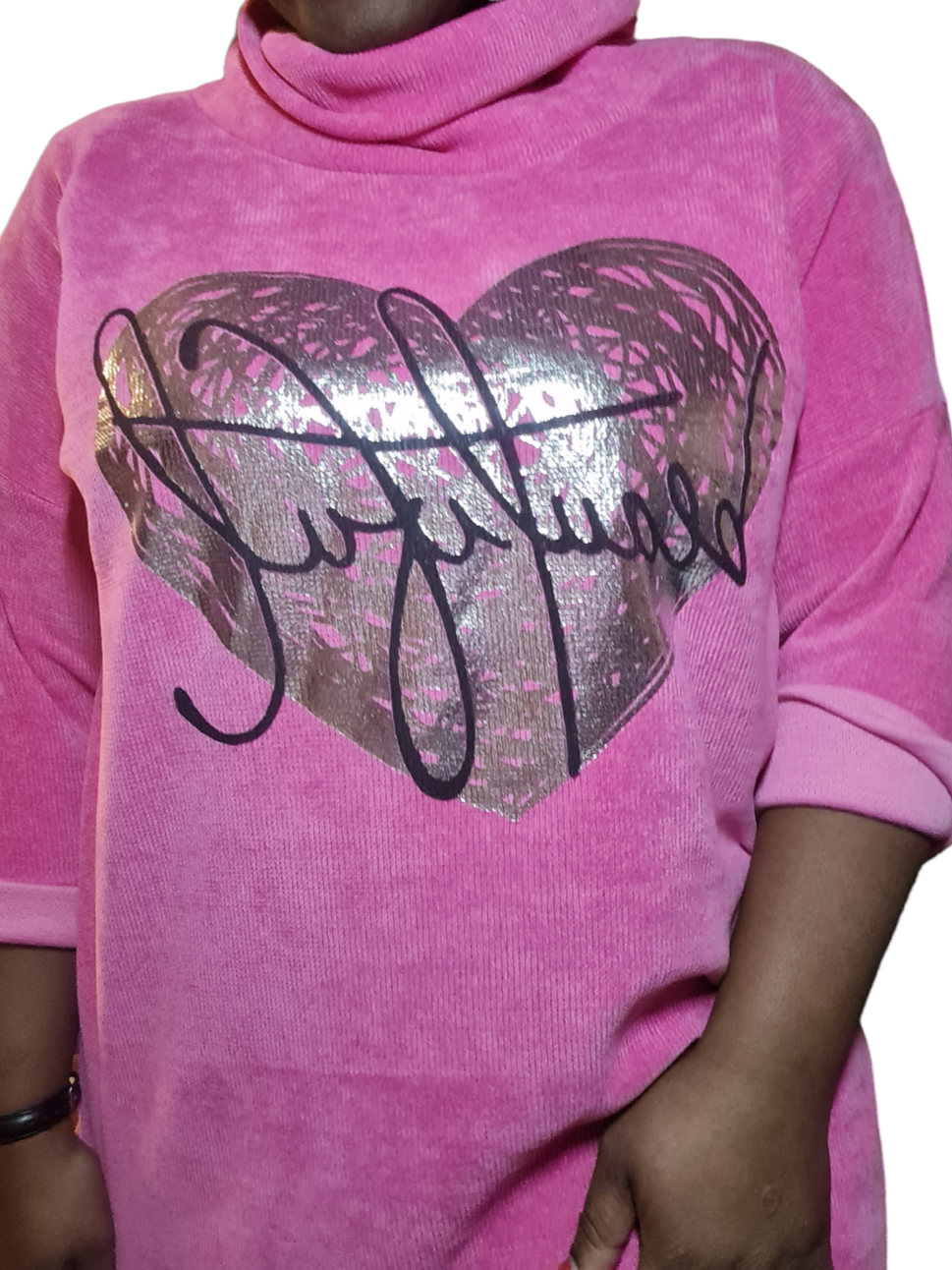 Fuchsia Roze Tuniek Beautiful met col