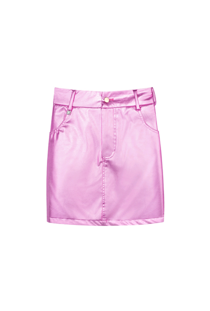 Roze metallic rokje dames