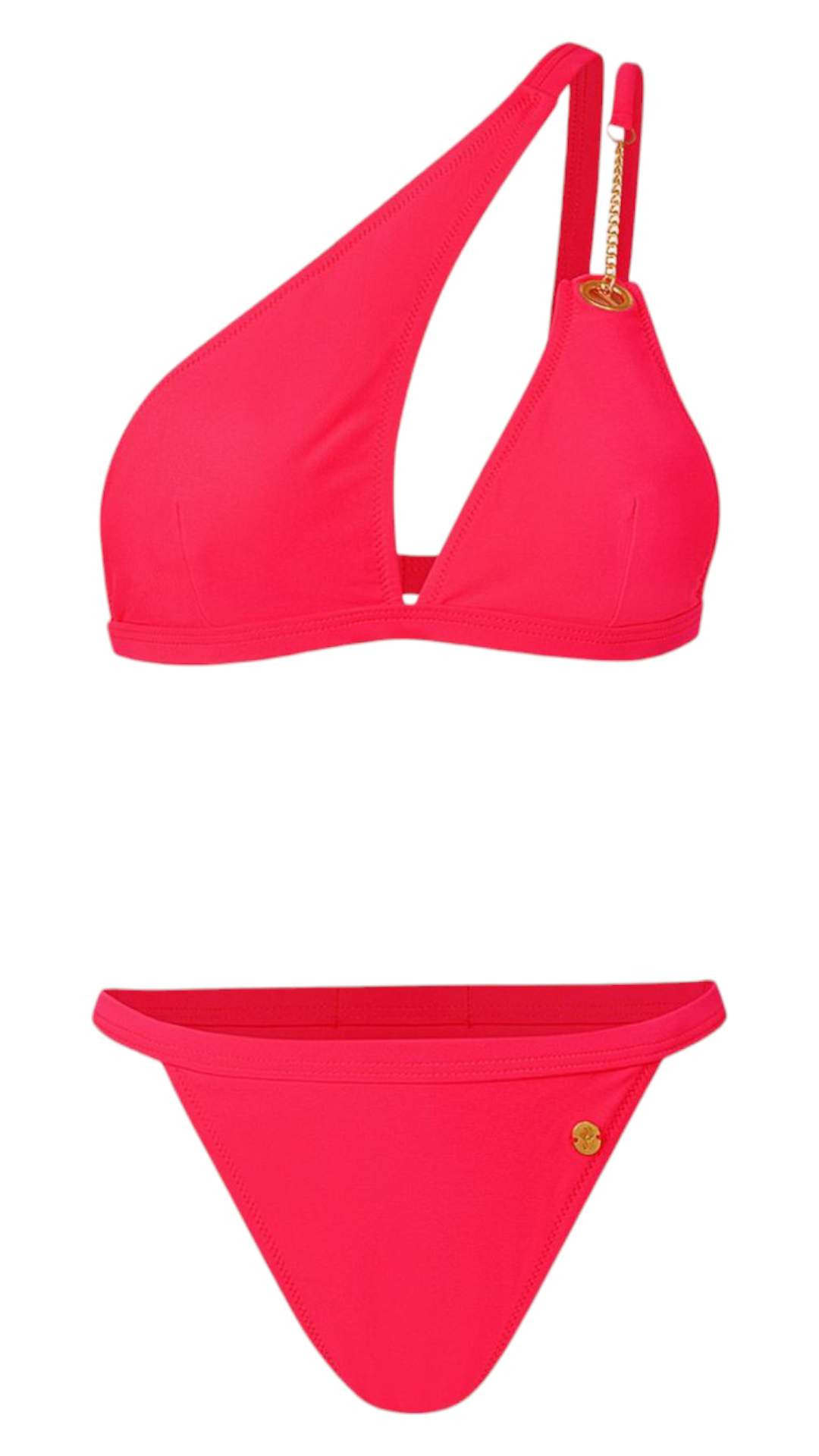 Arya; Koraal rode One shoulder triangel bikini