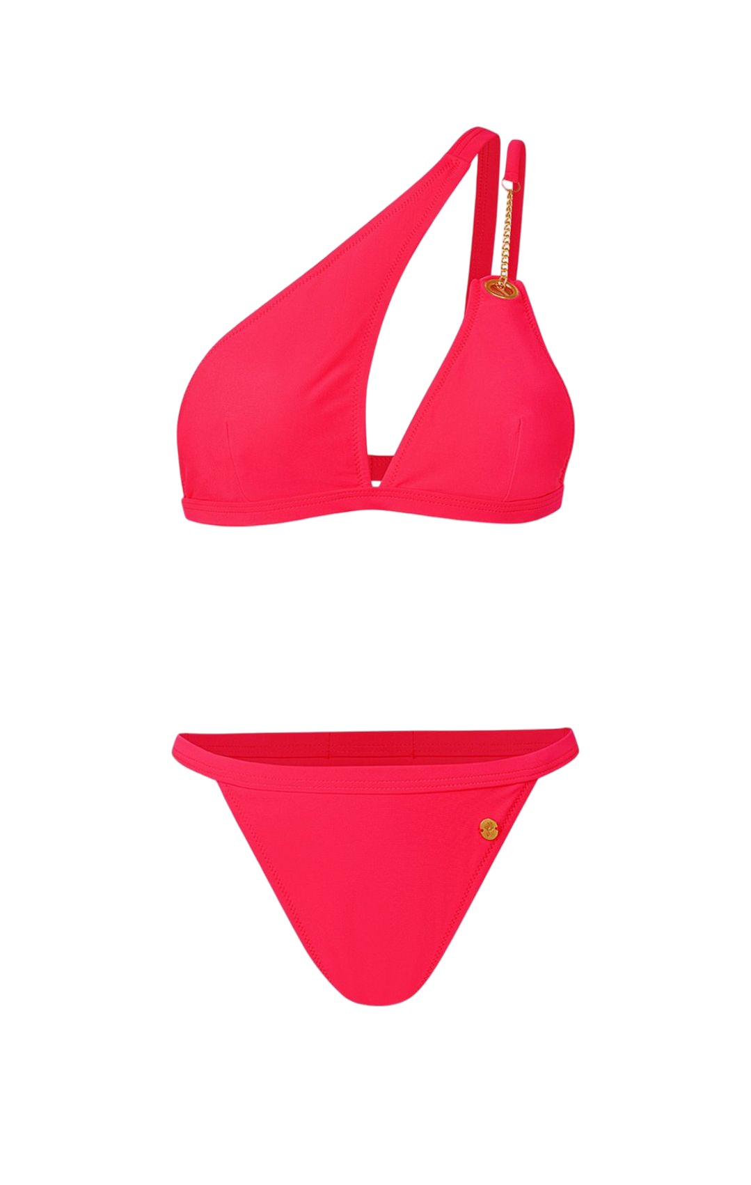 Arya; Koraal rode One shoulder triangel bikini