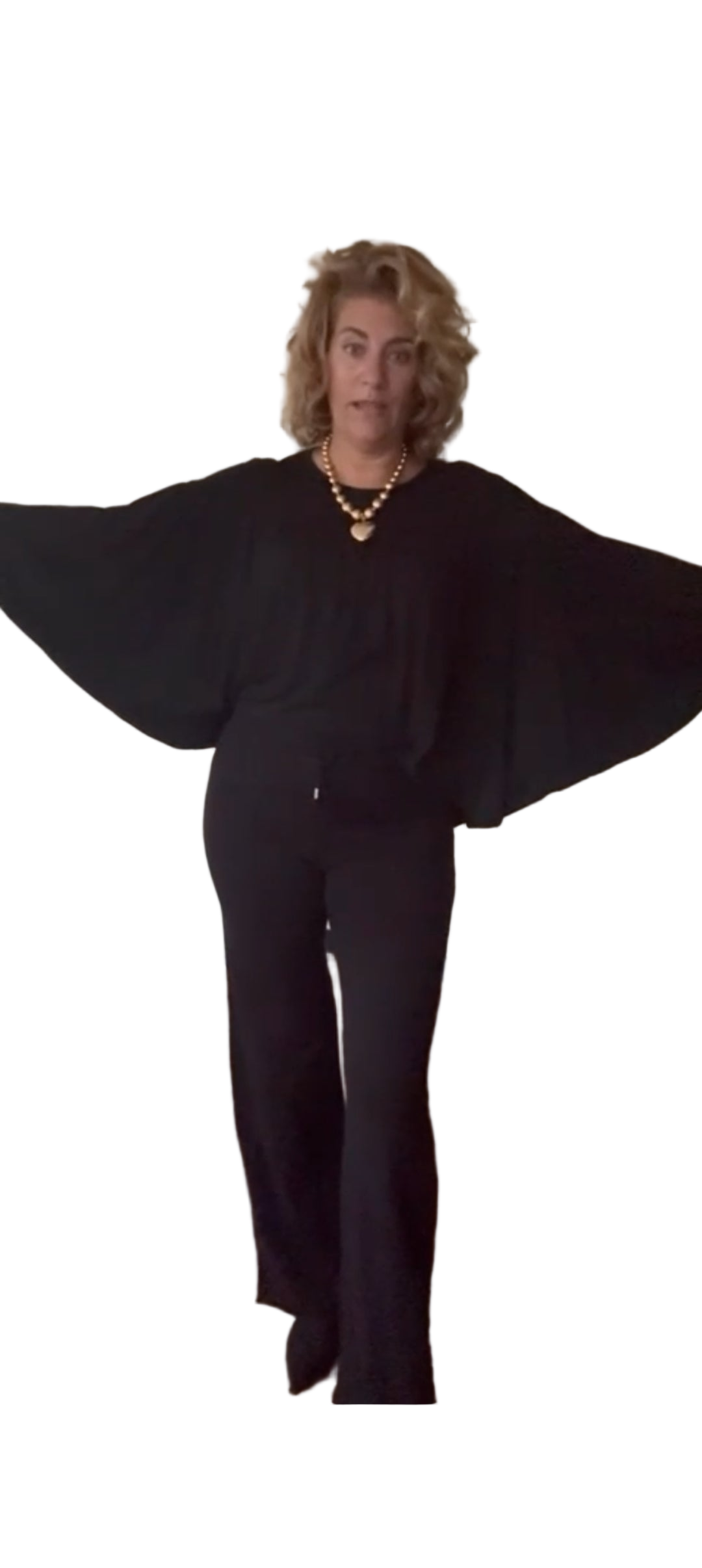 Dames vleermuis top oversized (maat 38-48) - Zwart | Fall4me collectie 2.0