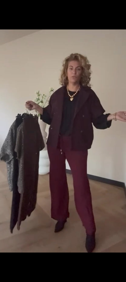 Comfy gebreide broek dames - Bordeaux | Fall4me collectie 2.0