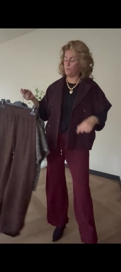 Comfy gebreide broek dames - Bordeaux | Fall4me collectie 2.0