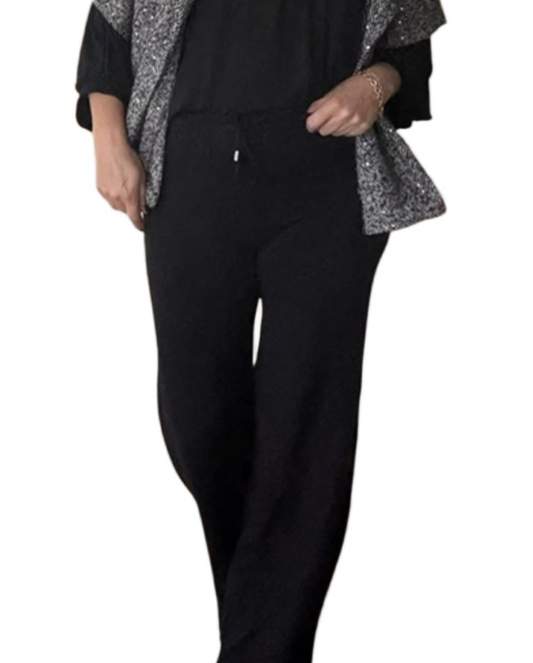 Comfy gebreide broek dames - Zwart | Fall4me collectie 2.0