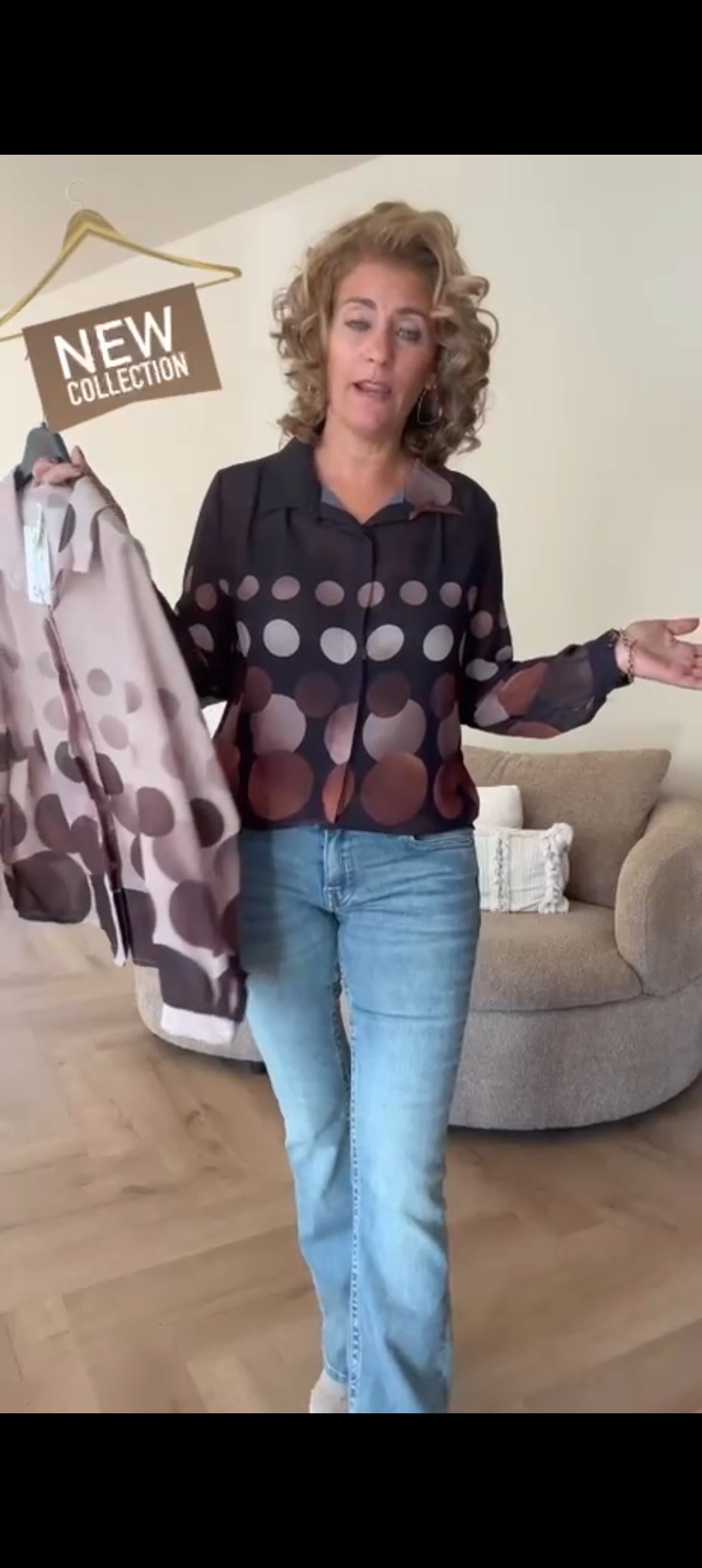 Dames blouse met stippen - Zwart | Fall4me collectie 2.0