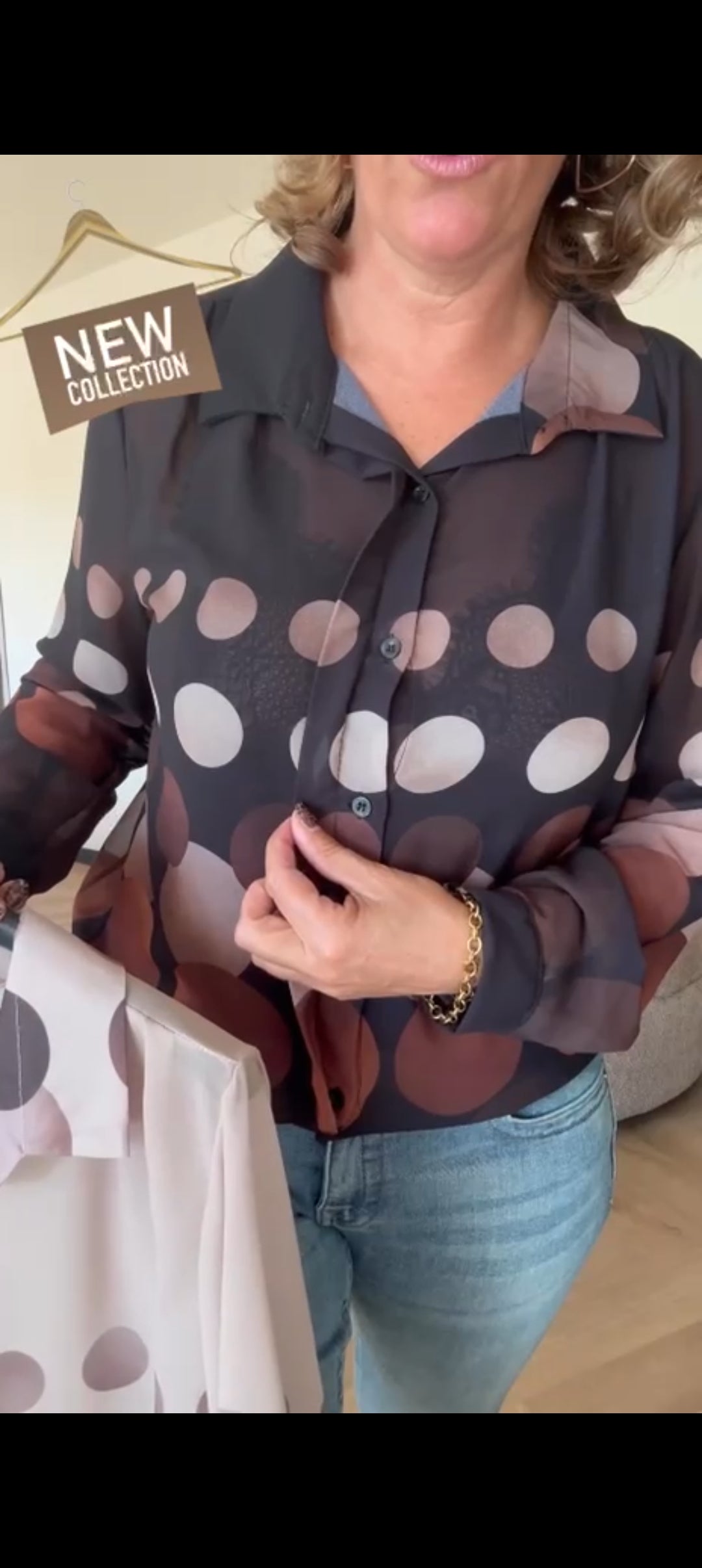 Dames blouse met stippen - Zwart | Fall4me collectie 2.0