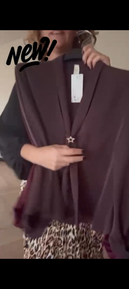 Dames top met sjaal detail - Bruin | Fall4me collectie 2.0