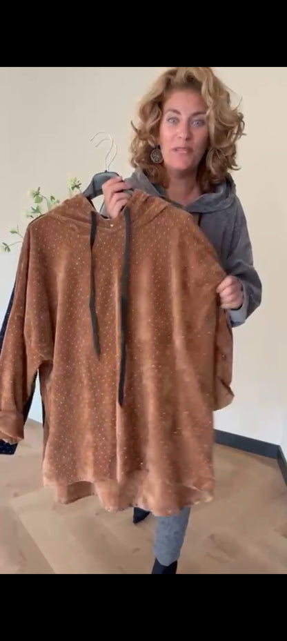 Dames hoodie met strass - Camel | Fall4me collectie 2.0