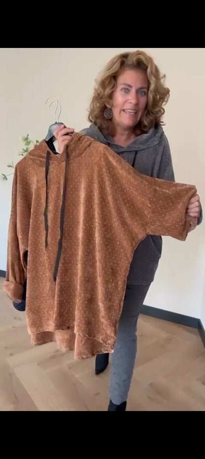 Dames hoodie met strass - Camel | Fall4me collectie 2.0