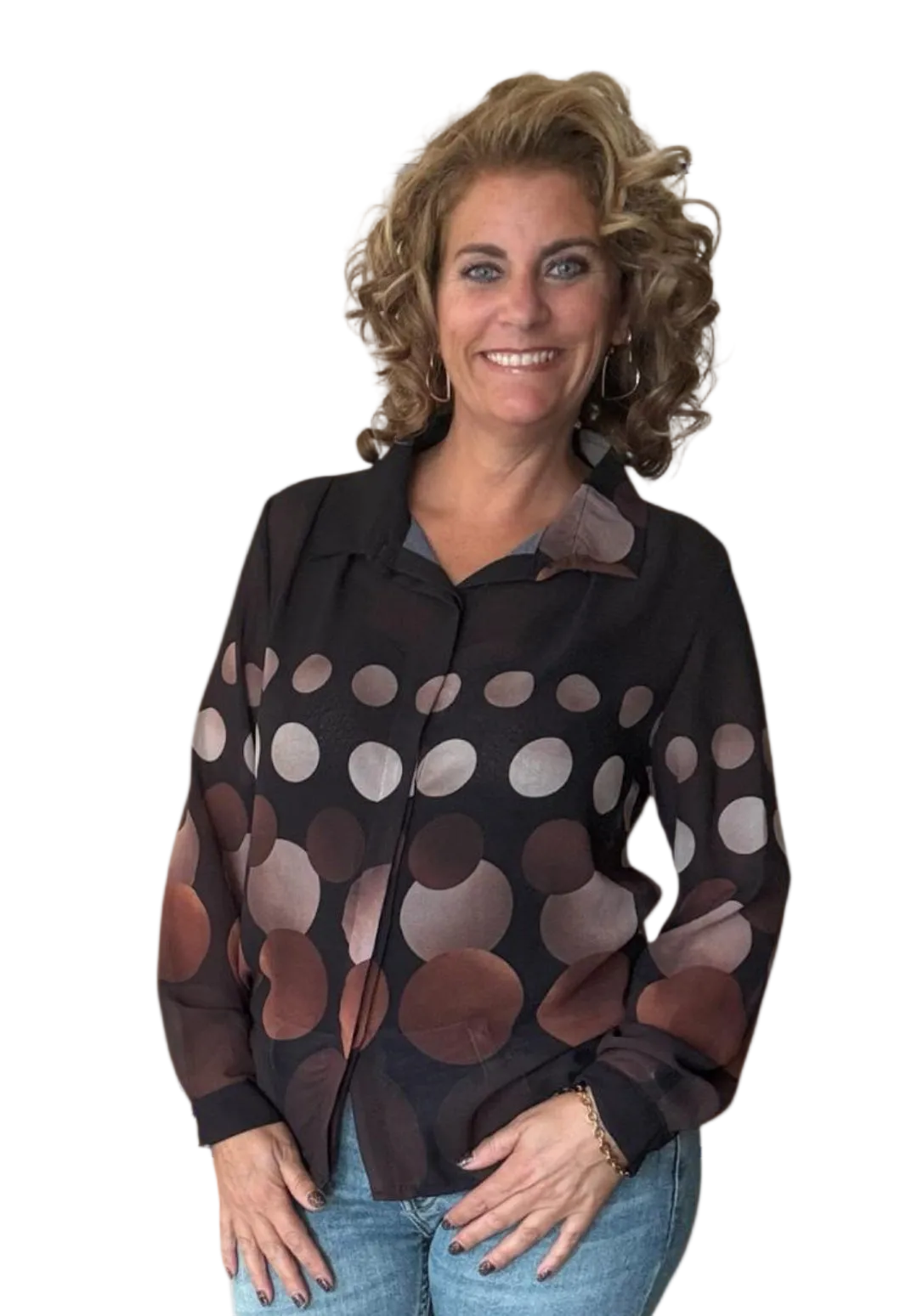 Dames blouse met stippen - Zwart | Fall4me collectie 2.0