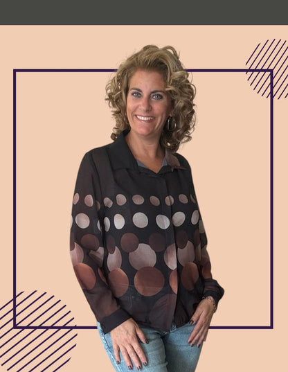 Dames blouse met stippen - Zwart | Fall4me collectie 2.0