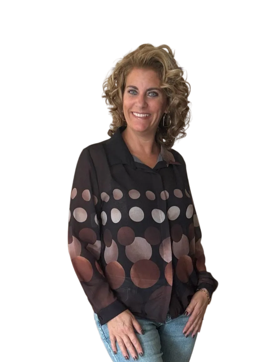 Dames blouse met stippen - Zwart | Fall4me collectie 2.0