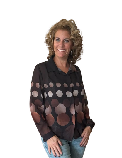 Dames blouse met stippen - Zwart | Fall4me collectie 2.0