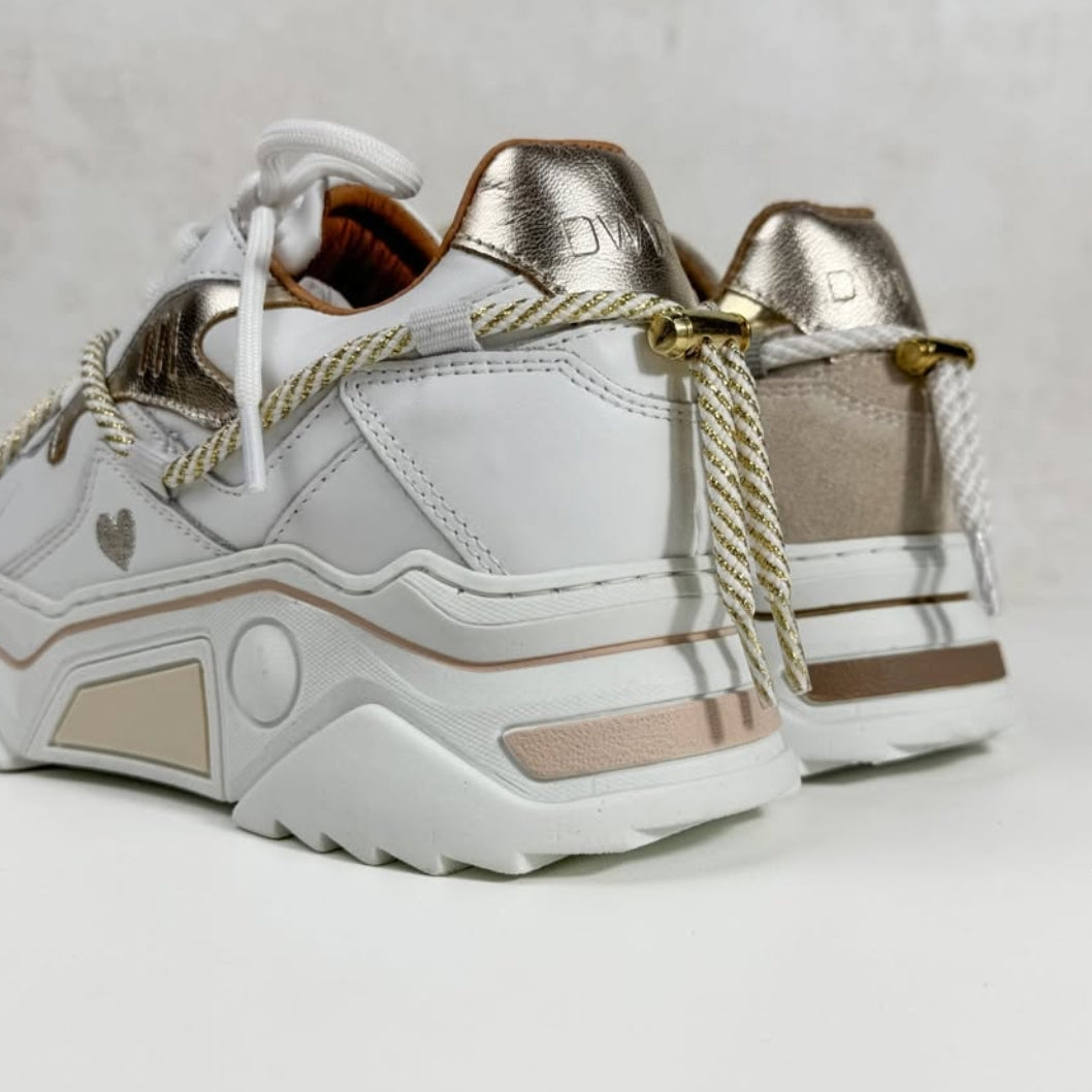 DWRS Label sneakers Jupiter heart - Wit / Champagne