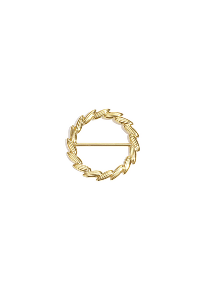 Sjaalring / sjaal gesp met structuur - Goud