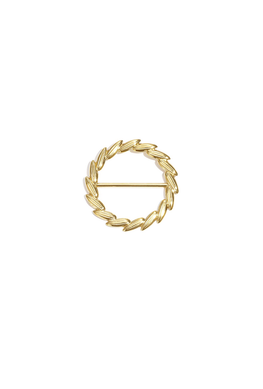 Sjaalring / sjaal gesp met structuur - Goud