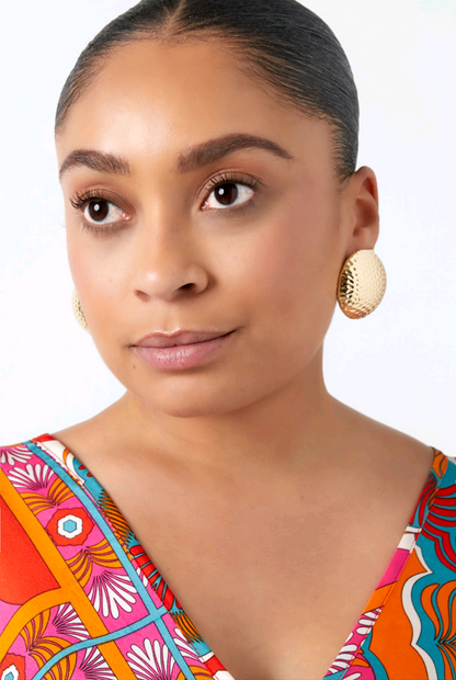 Koepel Statement oorbellen - goud metaal