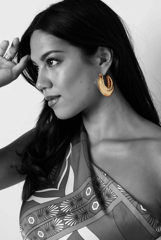 Gouden statement oorbellen dames - metaal