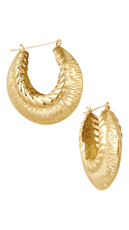 Gouden statement oorbellen dames - metaal