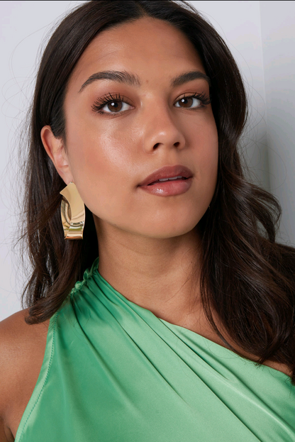 Abstracte Statement oorbellen - goud metaal