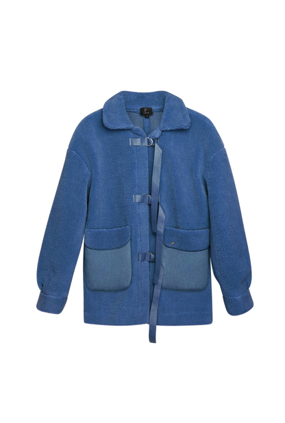 Teddy winterjas dames - Blauw
