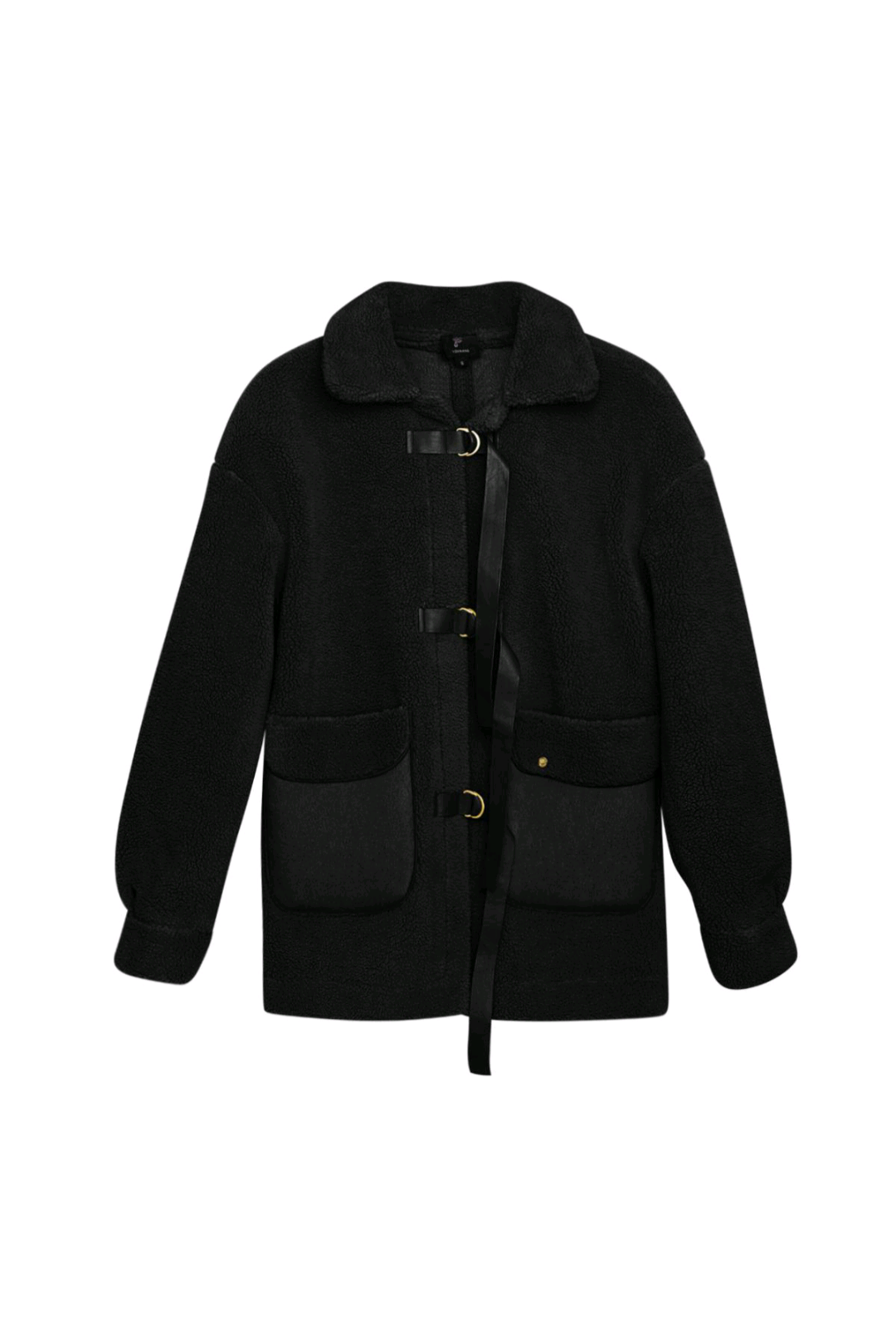 Teddy winterjas dames - Zwart