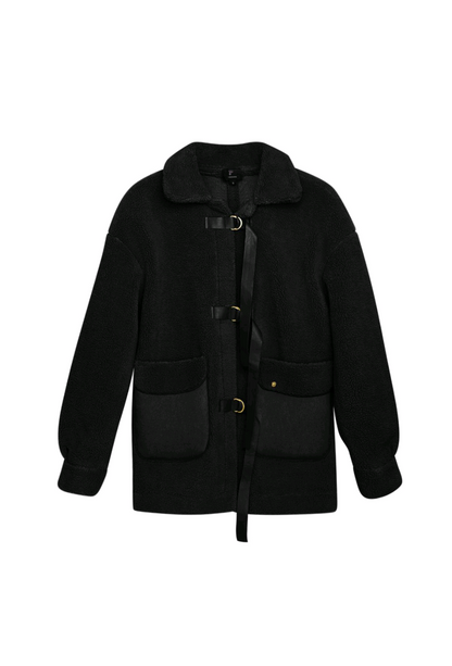 Teddy winterjas dames - Zwart