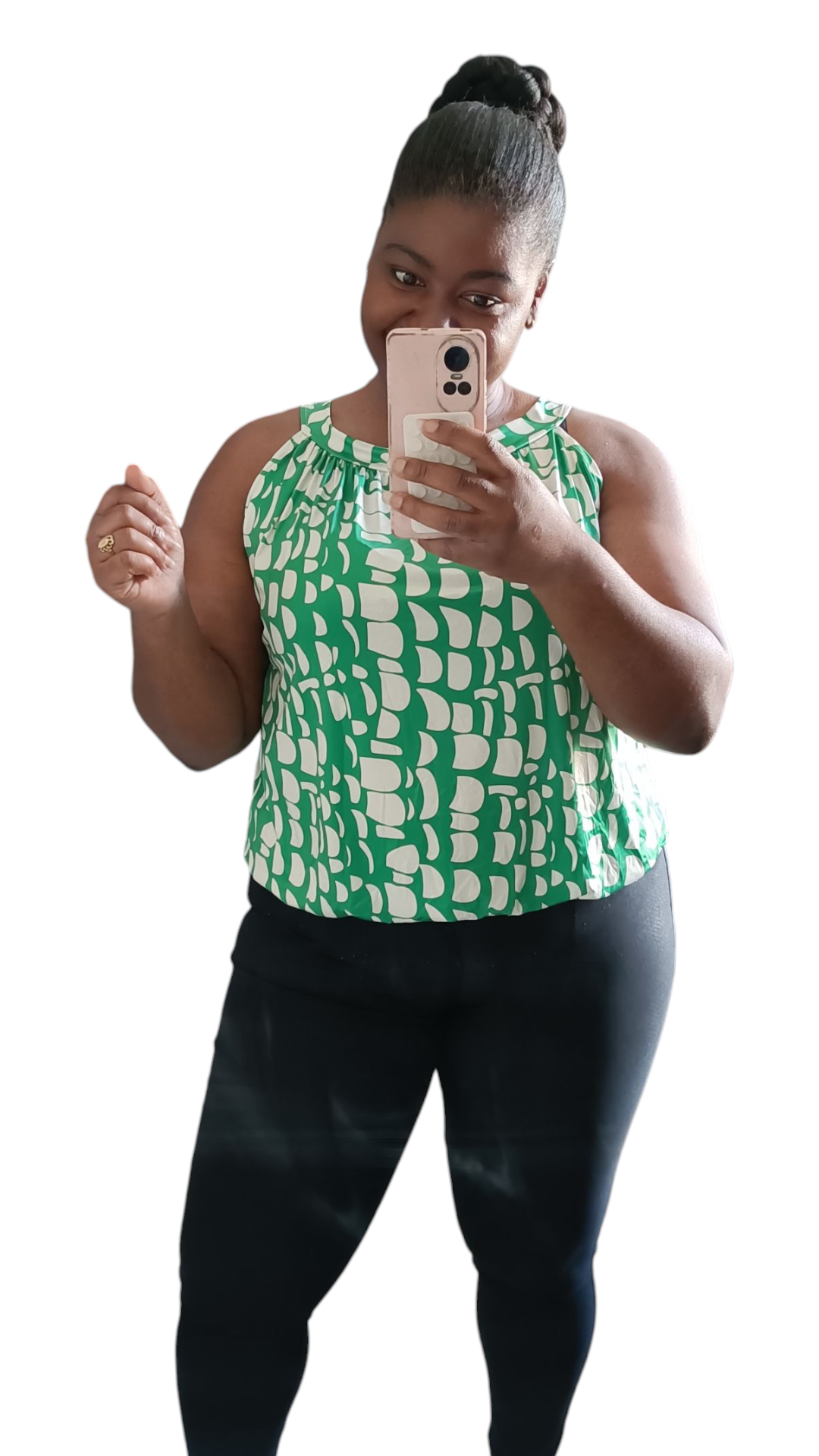 Travelstof top dames; mouwloos met strikje - Gucci groen| End of Summer collectie