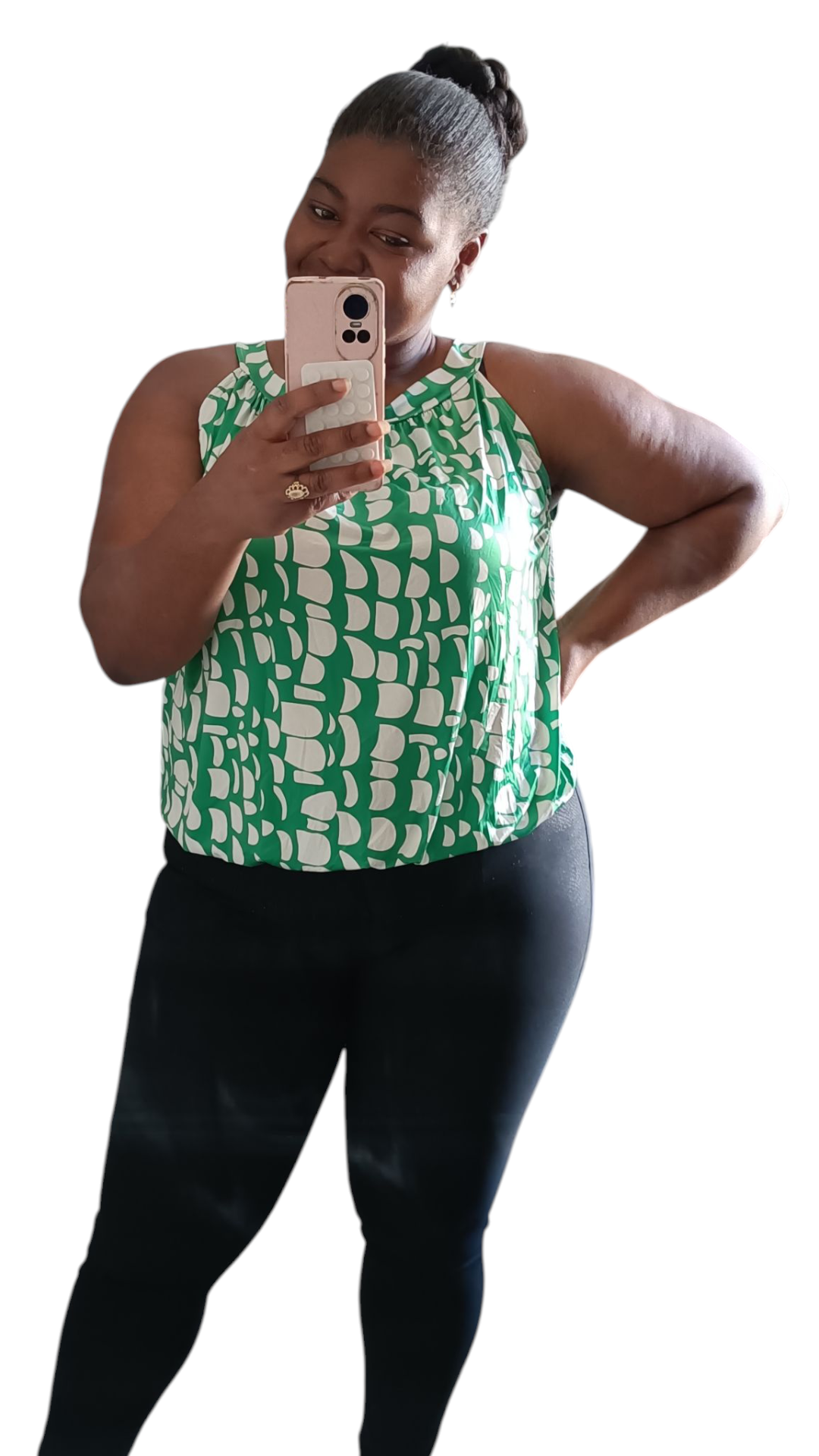 Travelstof top dames; mouwloos met strikje - Gucci groen| End of Summer collectie