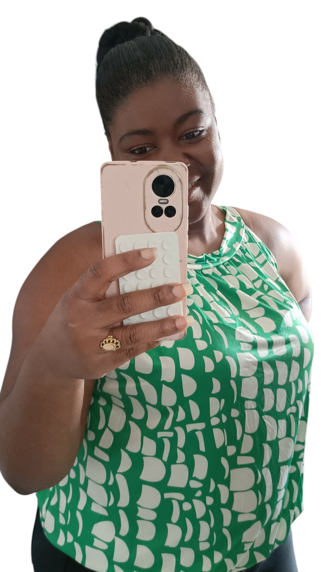 Travelstof top dames; mouwloos met strikje - Gucci groen| End of Summer collectie