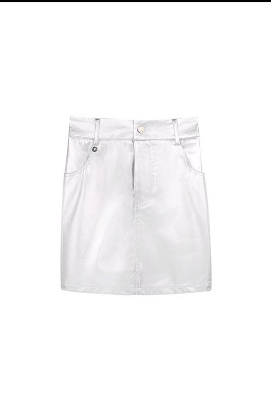 Zilver metallic rokje dames